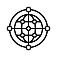 Global connection icon symbolizing worldwide communication networks vector