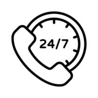 24 7 support icon symbolizing round the clock customer communication services vector