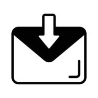 Icon of received mail indicating messages or email notifications vector