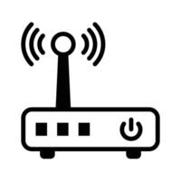 WiFi modem icon symbolizing wireless internet connectivity and communication vector