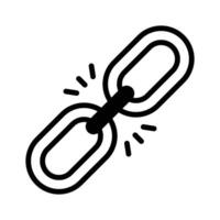 Icon of a broken link chain symbolizing connectivity issues vector