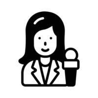 Reporter icon symbolizing news reporting and communication media vector