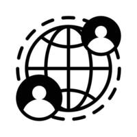 Global communication icon symbolizing worldwide networking and information sharing vector