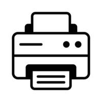Printer icon representing printed communication and document processing vector