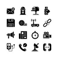 Grab this amazing communication and media technology icons set, ready for premium use vector