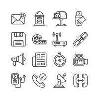 Grab this amazing communication and media technology icons set, ready for premium use vector