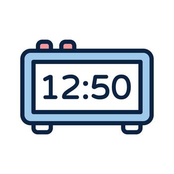 Clock displaying digital time in hours and minutes vector