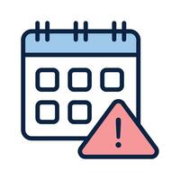 A calendar with a warning sign, concept icon of calendar alert vector