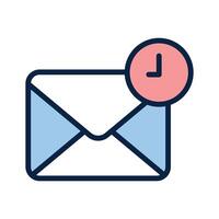 Envelope with a clock symbolizing time related mail or messages vector