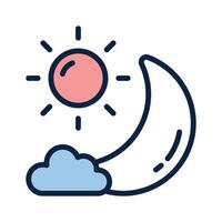 Icon showing the sun and moon for time of day transitions vector