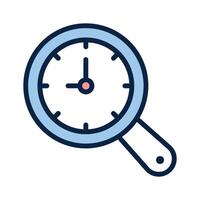 A stylized, clock icon, magnified or focused, perfect for illustrating time management vector