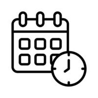 Calendar and clock icon representing date and time settings vector