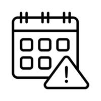 A calendar with a warning sign, concept icon of calendar alert vector