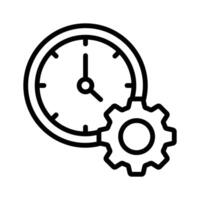 Gear and clock icon symbolizing effective time usage vector
