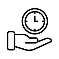 Hand holding a clock representing time saving strategies vector