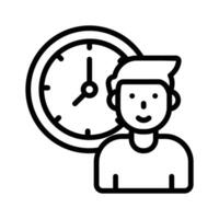 Icon of a person with a clock symbolizing being on time vector