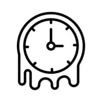 Clock melting as a symbol of surrealism or distorted time vector
