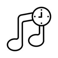 Musical note and clock symbolizing time dedicated to music vector