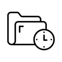 File folder and clock symbolizing time based file organization vector
