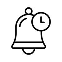 Icon of a notification bell with a small clock symbol overlaid vector