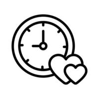 Heart and clock symbolizing time spent on love or relationships vector