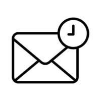 Envelope with a clock symbolizing time related mail or messages vector