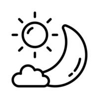Icon showing the sun and moon for time of day transitions vector