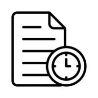 Document and clock symbolizing time tracked file management vector