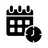 Calendar and clock icon representing date and time settings vector
