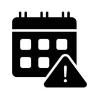 A calendar with a warning sign, concept icon of calendar alert vector