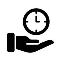 Hand holding a clock representing time saving strategies vector