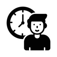 Icon of a person with a clock symbolizing being on time vector