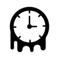 Clock melting as a symbol of surrealism or distorted time vector