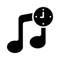 Musical note and clock symbolizing time dedicated to music vector