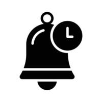 Icon of a notification bell with a small clock symbol overlaid vector