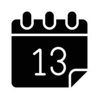 Calendar page showing the number 13 for a specific date vector
