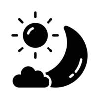 Icon showing the sun and moon for time of day transitions vector