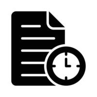 Document and clock symbolizing time tracked file management vector