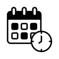 Calendar and clock icon representing date and time settings vector