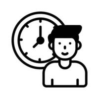 Icon of a person with a clock symbolizing being on time vector