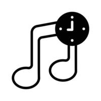 Musical note and clock symbolizing time dedicated to music vector