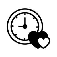 Heart and clock symbolizing time spent on love or relationships vector