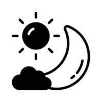 Icon showing the sun and moon for time of day transitions vector