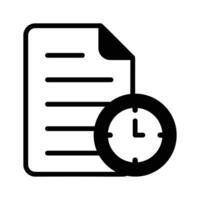Document and clock symbolizing time tracked file management vector