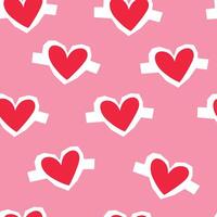 Valentine Themed Graphic With Red Hearts on Light Pink Background vector