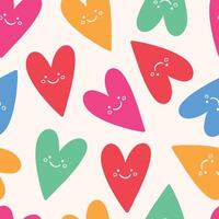 Colorful Smiling Heart Pattern in Playful Abstract Style vector