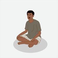 A man sitting in the middle of the floor vector