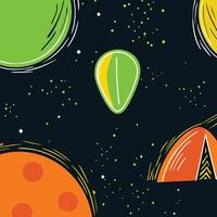 Cosmic Camping Abstract Space Exploration Art vector