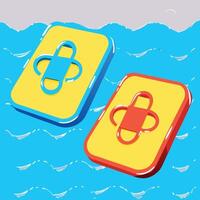 Summer Fun Floating Water Pads vector