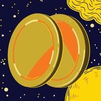 Cosmic Circles Abstract Gold and Orange Design vector